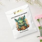 Klein groen monster Halloween Bedankzakje (Gezegeld)