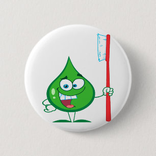 Klein-groen tandpasta Tandenborstel Ronde Button 5,7 Cm