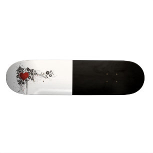 Klein hart, bladeren en bloemen - Origineel Skateboard