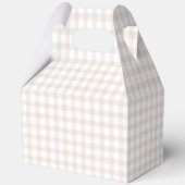 Klein Hart Bruine Gingham Teddybeer Baby Shower Bedankdoosjes (Achterkant)