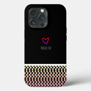 Klein Hartpatroon Herhalende Rand Regenboog iPhone 13 Pro Hoesje