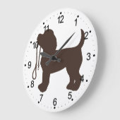 Klein hondsilhouet - Kies achtergrondkleur Grote Klok (Hoek)