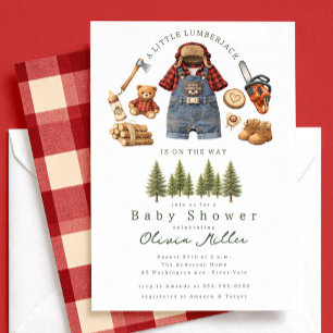 Klein Houthakkertje Baby Shower Uitnodiging