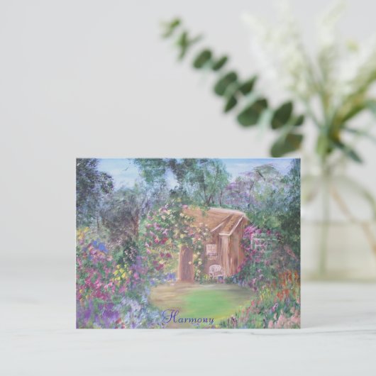 Klein huis aan het einde van de weg briefkaart (Staand voorkant)