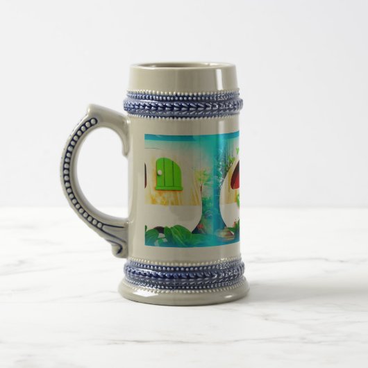 klein huis met gypsy caravan bierpul (Links)