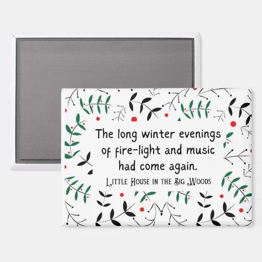 Klein huis op de Prairie Cozy Winter Hygge Magneet (Voorkant / Achterkant)