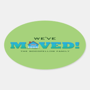 Klein huis Verplaatsend Aankondiging Sticker