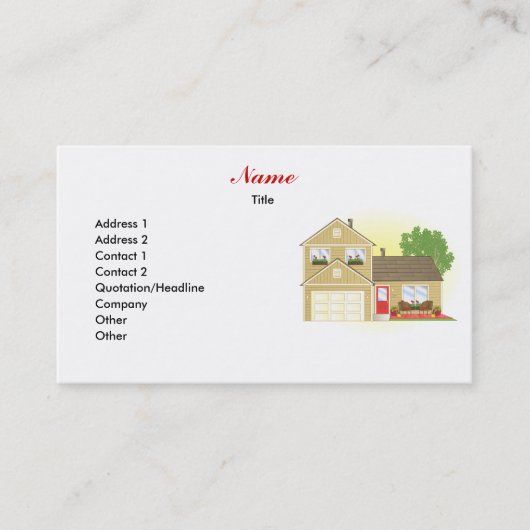  klein huis visitekaartje (Voorkant)
