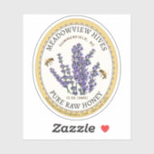 Klein Jar Ovaal Lavendel Honing Label met Bee (Vel)