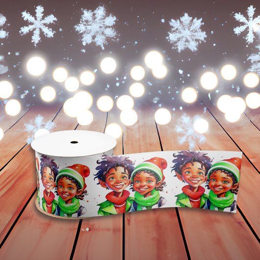 klein jongetje en meisje kerst lint