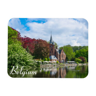 Klein kasteel bij het meer in Brugge, België Magneet