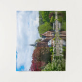 Klein kasteel bij het meer in Brugge, België Wandkleed (Voorkant)