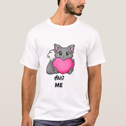 Klein kat met een hart t-shirt (Voorkant)