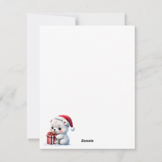 Klein Kerst polar beer Feestdagenkaart (Achterkant)