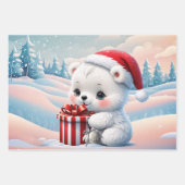 Klein Kerst polar beer Inpakpapier Vel (Voorkant 3)