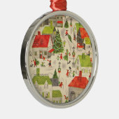 Klein kerstdorp metalen ornament (Rechts)