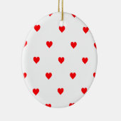 Klein kerstrood pokstip hoort bij sneeuwwit keramisch ornament (Rechts)