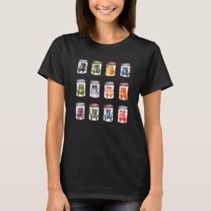Klein kleurig giftig afval van kikkers regenwoud t-shirt