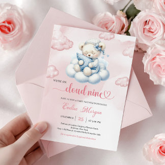 Klein Knuffel Beertje Baby Shower Uitnodiging Clou