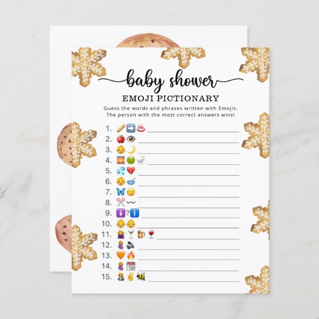 Klein koekje - Emoji pictionary spel (Voorkant / Achterkant)