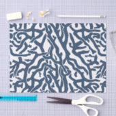 Klein koraalrif patroon Nautical Navy Blue White Tissuepapier (Craft)