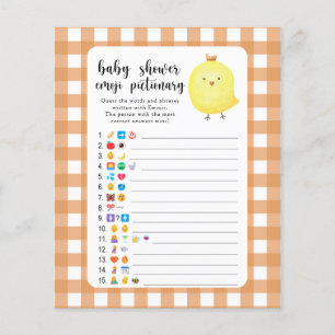 Klein kuiken - baby shower emoji pictionary spel