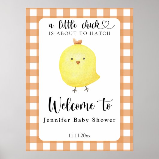 Klein kuiken - Welkom baby shower Poster (Voorkant)