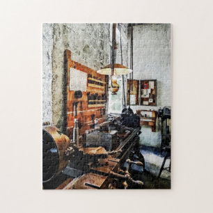 Klein lab in machine-winkel legpuzzel
