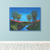 Klein landschap Rocky Forest Stream Canvas Afdruk (Insitu (Houten vloer))