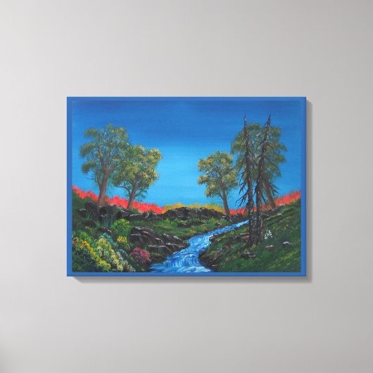 Klein landschap Rocky Forest Stream Canvas Afdruk (Voorkant)