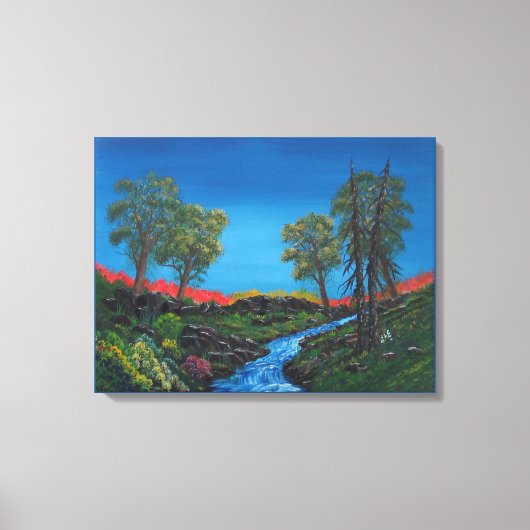 Klein landschap Rocky Forest Stream Canvas Afdruk (Voorkant)