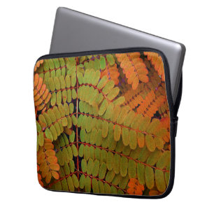 Klein lederen patroon laptop sleeve