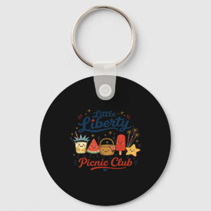 Klein Liberty Picknick Club Schattig Patriottisch Sleutelhanger