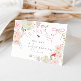 Klein lief insect bloemenslinger baby shower bedan bedankkaart