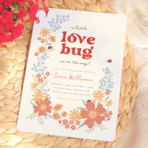 Klein lief insect meisje retro baby shower