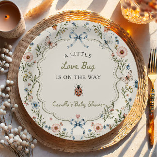 Klein lief insect wilde bloem baby shower papieren bordje