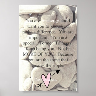 Klein liefdescanvas voor mensen met positieve ener poster