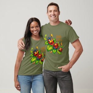 Klein lieveheersbeestje Kleurrijk Insectenontwerp T-shirt