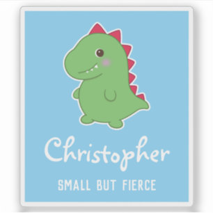 Klein maar fel Grappig Schattige Dino T-Rex Blau Sticker