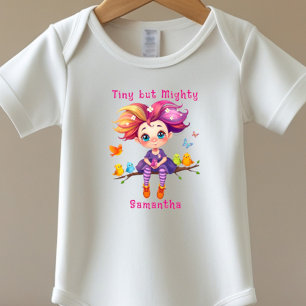 Klein maar Mooi Regenboog Pixie met Vogel Vrienden Romper