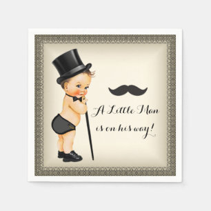 Klein man baby jongen shower servet