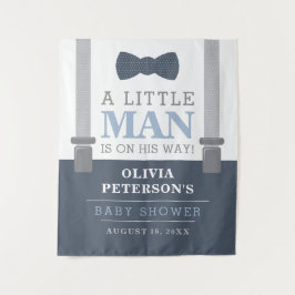 Klein Man Baby shower Achtergrond, Navy, Grijs Wandkleed