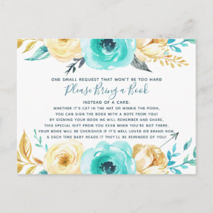 Klein Man Baby shower Breng een Boek Kaart