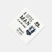 Klein man baby shower zwarte smoking monogrammed servet (Hoek)