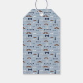 Klein Man Dank u Label, blauw, bruin, boog Stropda Cadeaulabel (Achterkant)