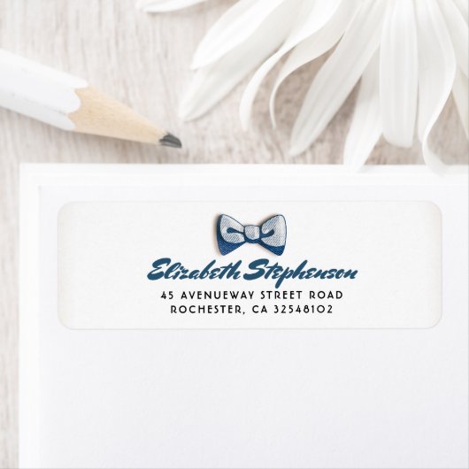 Klein Man | Denim Bow-Stropdas Etiket (Insitu)