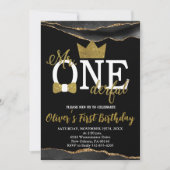 Klein Man, Mr One-derful Birthday, Zwart & Goud Kaart (Voorkant)