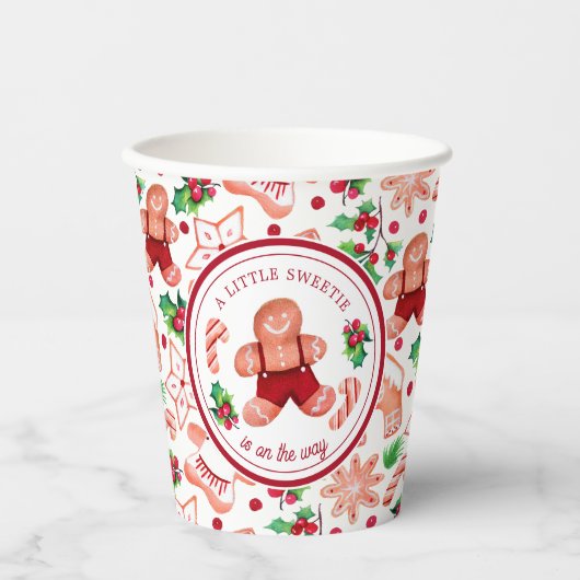 Klein Man peperkoek Kerstmis Baby shower Papieren Bekers (Voorkant)