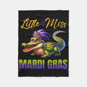 Klein Mardi Gras Alligator Mardigator Schattig K Fleece Deken