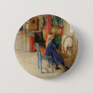 klein meisje bij draaiend wiel ronde button 5,7 cm